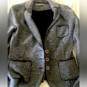 People Like Frank gray raw hem cotton blazer, M